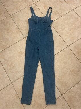 Denim Bustier Jumpsuit - Jean